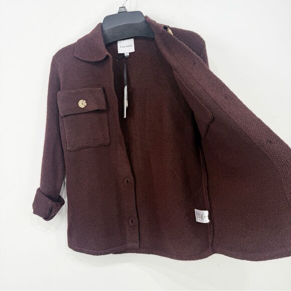 Pink Rose Decadent Chocolate Shirt Style Button Up Cardigan Sweater NEW - Picture 8 of 16